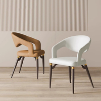 Chaise de salle à manger moderne en bois, mobilier d'hôtel et de restaurant en métal, fauteuil en cuir, chaises de salle à manger en bois massif de luxe, velours