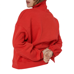 Pull à manches courtes pour femmes, sweat-shirt à col montant pour activités de plein air, tissu chaud de haute qualité, coupe confortable - Product Image 2