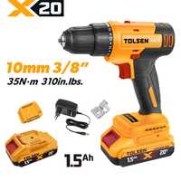 Perceuse sans fil TOLSEN 96400 20V Li-Ion avec mandrin sans clé, batterie, couple maximal de 35 Nm - OEM personnalisable