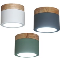 Plafonnier LED ultra-mince de style naturel Design nordique simple pour bureau de chambre à coucher Salon acrylique en bois massif original