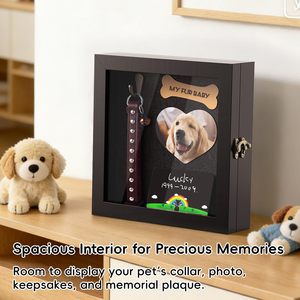 Pet <b>Storage</b> <b>Box</b> With Transparent Lid Lockable Flip Top Black Rectangle Durable Souvenir <b>Box</b> For Collar <b>Photo</b> Toy Fur Collection - Product Image 5
