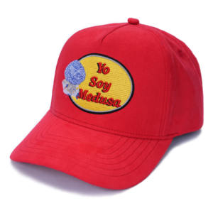 Casquette de baseball en daim rouge TCAP personnalisée de haute qualité à 5 panneaux avec broderie 3D et protection solaire - Product Image 1