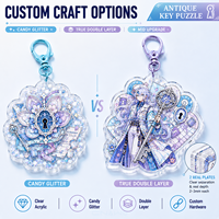 Breloque personnalisée en acrylique CNAWO avec design rempli de paillettes, prise en charge des créations OEM/ODM pour les cadeaux d'entreprise