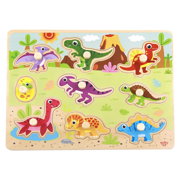 2024 New Design Educational Toys children Wooden Dinosaur Puzzle board game
