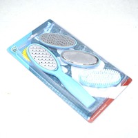 Kit de pédicure multifonctionnel en acier inoxydable amovible 4-en-1 de haute qualité Double dissolvant de callosités brosse de fichier de peau morte pour le pied