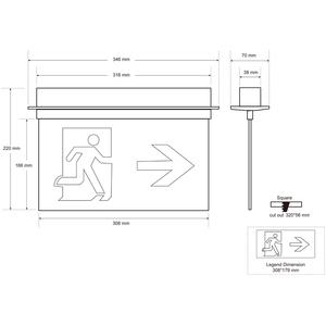 Luz <span class=keywords><strong>de</strong></span> Señalización <span class=keywords><strong>de</strong></span> Salida <span class=keywords><strong>de</strong></span> <span class=keywords><strong>Emergencia</strong></span> LED Recargable <span class=keywords><strong>de</strong></span> 3W, Iluminación <span class=keywords><strong>de</strong></span> Salida <span class=keywords><strong>de</strong></span> <span class=keywords><strong>Emergencia</strong></span> Autoluminosa <span class=keywords><strong>de</strong></span> Seguridad contra Incendios para Montaje en Pared para Hoteles y Edificios - Product Image 2