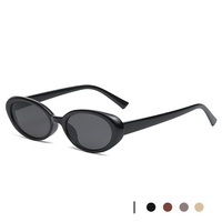 Lunettes de soleil œil de chat vintage tendance pour femmes, monture petite ovale, protection UV400, style européen et américain, lunettes de soleil tendance pour dames