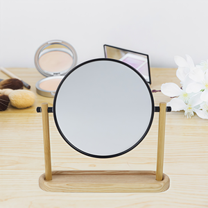 Plateau de rangement à double tige en bois au design moderne <span class=keywords><strong>Miroir</strong></span> de courtoisie pivotant à rotation de 360 <span class=keywords><strong>Miroir</strong></span> de beauté vertical pour la maison - Product Image 1