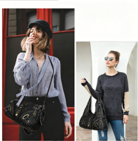 Sac hobo grande capacité pour femme, sac à bandoulière quotidien en cuir PU, fournisseur OEM avec logo personnalisé