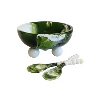 Ustensiles de service à salade en résine écologique perlée, compatibles lave-vaisselle/micro-ondes/four, sans BPA, personnalisables pour la maison et l'hôtellerie - Product Image 1