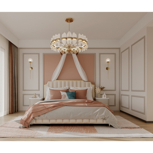 Meubles de chambre à coucher européens modernes et luxueux sur mesure avec tissu et MDF pour projets d'hôtels et de résidences 5 étoiles - Product Image 5