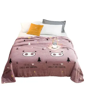 İskandinav tarzı yatak battaniyesi tek katmanlı tek taraflı baskı şekerleme süresi uyku atmak baskılı ince battaniye