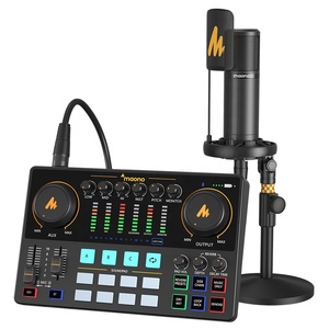 Pack d'équipement de podcasting : Interface audio, table de mixage avec microphones à condensateur XLR pour TikTok Live, cartes son externes - Product Image 1