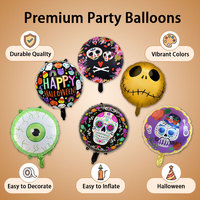 Globos de Helio Redondos de 18 Pulgadas con Diseño de Calabaza con Orejas para Halloween 2026, Decoración para Fiestas, Suministros Festivos