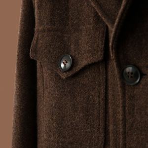 Cappotto Invernale da Donna su Misura, Classico Stile Cacciatore, 460g 100% Lana, Tessuto Grezzo - Product Image 4