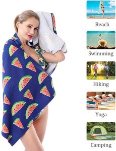 Toalla de microfibra impresa personalizada para playa de verano y secado rápido al aire libre hecha de poliéster - Product Image 3