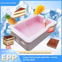 Boîte isotherme en polystyrène avec couvercle transparent pour tiramisu, gâteaux, desserts, chaîne du froid, restauration, livraison de pâtisseries fraîches