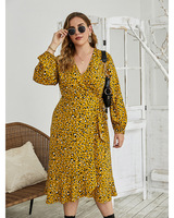 Robes de printemps et d'été décontractées de grande taille pour femmes plus grandes jupes en mousseline de soie à motif léopard