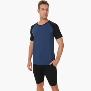 Ensemble de pyjama pour homme en bambou, manches courtes, avec short, vêtements de nuit, ensemble de vêtements décontractés doux et frais, vêtements pour homme, fabrication en usine - Product Image 4