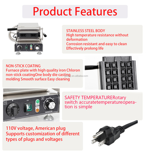 110 elettrica in acciaio inox/220V Mini ciambelle quadrate a forma di 2 piatti frittelle olandesi macchina per ristoranti <span class=keywords><strong>cucina</strong></span> <span class=keywords><strong>Snack</strong></span> - Product Image 6