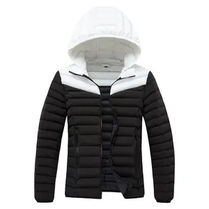 Contrast Block Winter Jacket High Quality Men's Hooded Custom Warm Thick Outdoor Winter Coat Quilted Padded Puffer Jacket