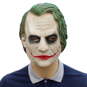 Masque de <span class=keywords><strong>Joker</strong></span> du Chevalier Noir pour Halloween, accessoire de cosplay, costume, accessoires d'horreur, clown effrayant, couvre-chef en latex - Product Image 1