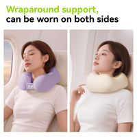 Oreiller de voyage ergonomique en mousse à mémoire de forme en U, en soie glacée rafraîchissante, pour le bureau, la sieste, la voiture, l'avion et l'extérieur