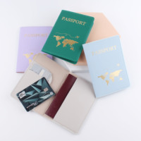 Gran oferta, funda de pasaporte de cuero RFID personalizada, tarjeteros de cuero PU para viajes, venta al por mayor, titulares de pasaporte