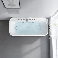Baignoire de massage à remous à surface côtelée pour projet de condo de luxe, 150 cm, 170 cm, avec robinetterie, hydrothérapie, en acrylique sans joint, direct usine