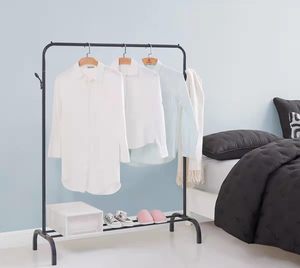 Perchero negro con estantes de almacenamiento y ganchos para abrigos/sombreros Perchero de acero independiente para interiores para dormitorio o sala de estar - Product Image 6