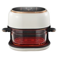 Freidora de Aire Multifuncional de Gran Capacidad, sin Aceite, con Pantalla Táctil, Freidora de Aire de Vidrio para el Hogar