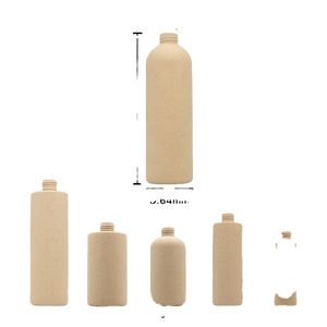 500ml Round Shoulder Eco Friendly <b>Biodegradable</b> Wheat Straw Cosmetic Container Screen Printed Lotion Pump for Shampoo Skincare - Product Image 2