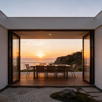 Puerta de Patio de Aleación de Aluminio con Certificación CE, Resistente a Huracanes, Vidrios Low-E, Diseño Moderno para Uso en Exteriores, Apartamentos y Hoteles