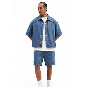 Casual Men <b>Denim</b> Jacket & <b>Coats</b> Top Quality <b>Denim</b> Vest Matching Shorts Comfortable Fit For Summer Wear Men's <b>Denim</b> Short Sets - Product Image 4
