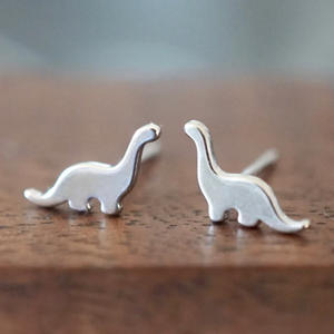 Pendientes de Dinosaurio en Oro Blanco E1943, Joyería de Moda con Forma de Animal, Unisex - Product Image 3