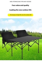 Table pliante portable en acier inoxydable avec ensemble de 4 chaises pour barbecue, camping, pique-nique, pêche, stand et voyage en voiture