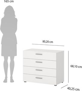 Tvilum <span class=keywords><strong>Austin</strong></span> 4 ngực, trắng - Product Image 1
