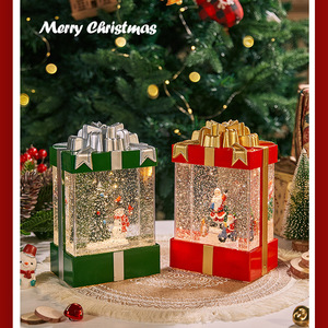 Nouveauté Décoration de sapin de Noël de luxe ornements de neige rougeoyante boîte à <span class=keywords><strong>musique</strong></span> père noël vent lanterne veilleuse usine - Product Image 3