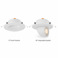 Plafonnier LED 8W 9.4W E26 E27 B22 CRI 90+ Dimmable 2700-6500K Rotatif à 90 Degrés pour Cuisine