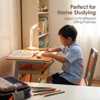 Conjunto de Mesa y Silla de Estudio para Niños de Plástico Moderno, Altura Ajustable, Superficie de Escritorio Extra Ancha, Almohadillas Antideslizantes para el Suelo, para Clases Particulares