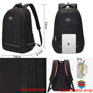 Sac à dos durable en polyester imperméable de 15 pouces pour ordinateur portable, style loisirs avec fermeture éclair pour l'école de commerce et de voyage - Product Image 2