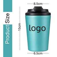 Mug à thé au lait de 12 oz avec couvercle anti-fuite, bouteilles d'eau pour femmes pour la Saint-Valentin, petite tasse à café en métal sous vide pour l'extérieur