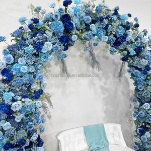 Promesse événement mariage toile de fond fleur artificielle arc support bleu mariage arc décoration - Product Image 2
