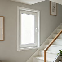 Ventana Abatible de PVC con Bisagra Silenciosa para Habitaciones de Hotel de Lujo, Función Anticolisión y Cierre Suave