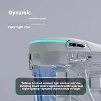 WC intelligent de luxe avec bidet intégré, à fixation au sol, chasse d'eau automatique, siège chauffant, lavage à l'eau chaude, séchage à l'air, désodorisation et télécommande