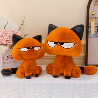 Peluche chat orange mini mignon Kawaii avec visage grinçant, queue rayée et oreilles grises – Cadeau de Noël – Fabrication directe usine