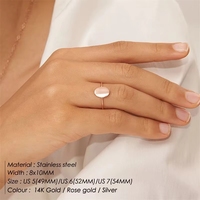 Anillo Ovalado Clásico Minimalista Chapado en Oro, Joyería Decorativa, Delicado Anillo de Sello Ovalado para Mujer