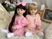 Nueva Muñeca Reborn de 55 CM de Silicona de Cuerpo Completo Niña Pequeña Tutti, Realista Hecha a Mano con Piel 3D y Múltiples Capas de Pintura