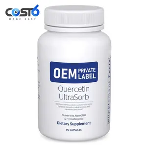 Quercétine Dihydrate 500mg Capsules de marque privée avec bromélaïne et vitamine C t avec quacétine dihydratée