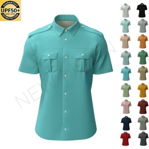 Chemise de pêche pour homme à manches courtes avec logo personnalisé, protection solaire, respirante, pour activités de plein air - Product Image 1